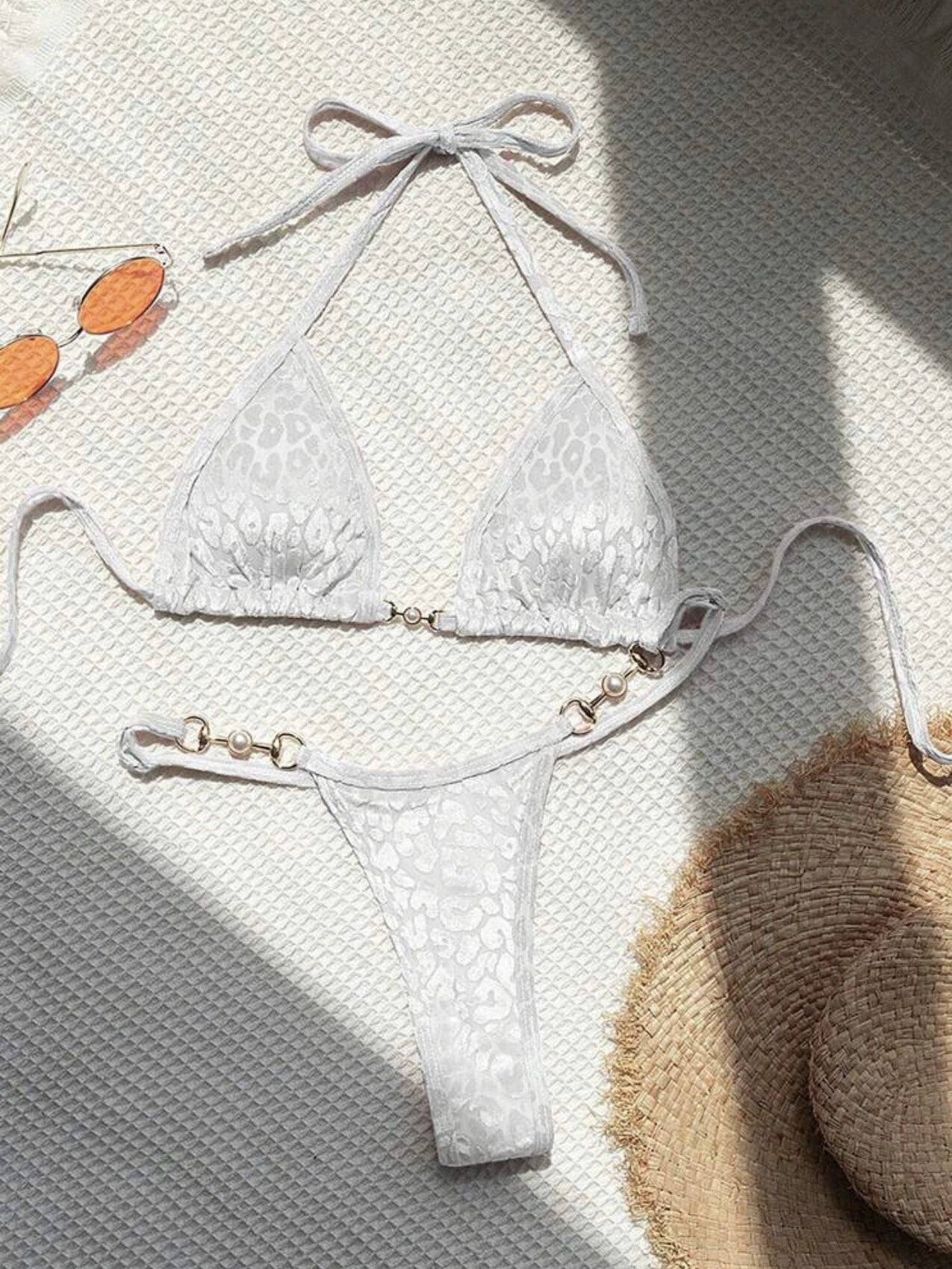 Bikini T-Back Sexy Sexy Split Swimsuit Hot Spring Leopard Print Bikini