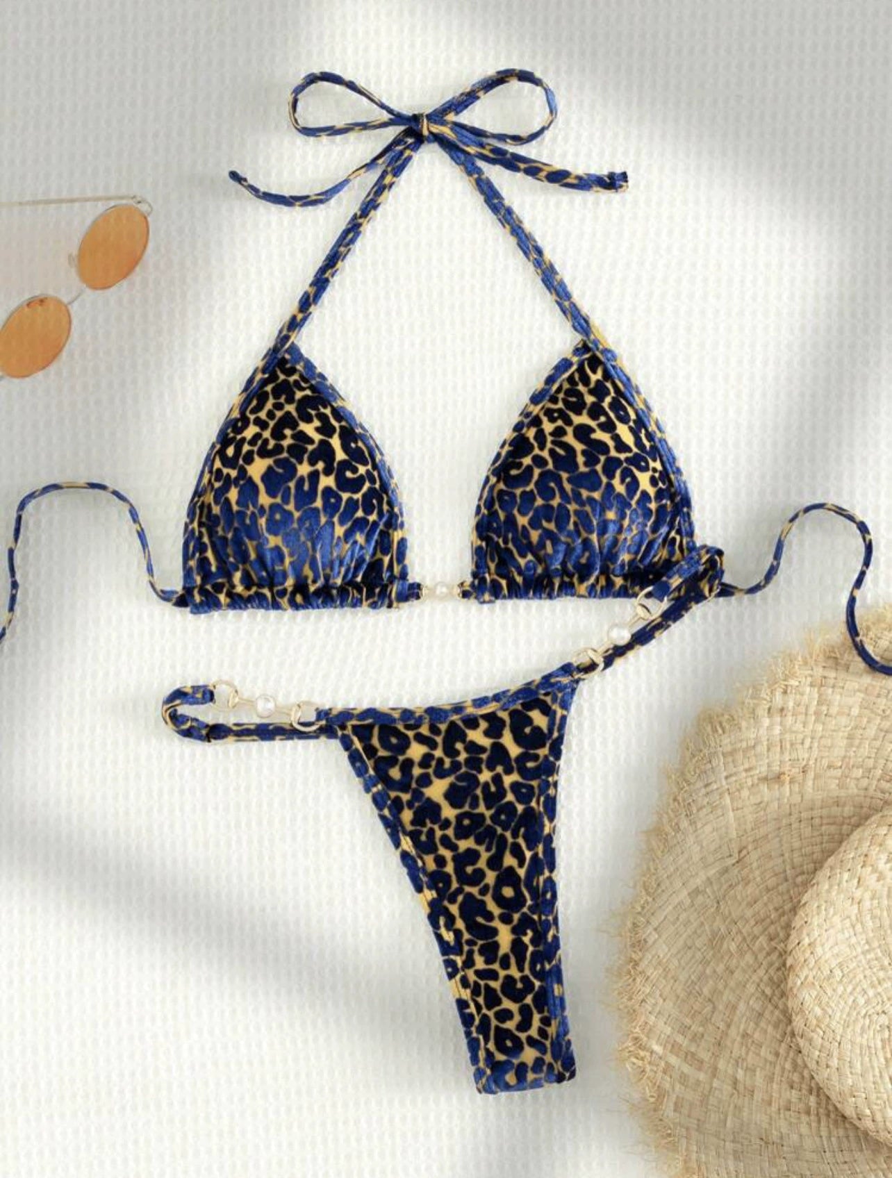 Bikini T-Back Sexy Sexy Split Swimsuit Hot Spring Leopard Print Bikini
