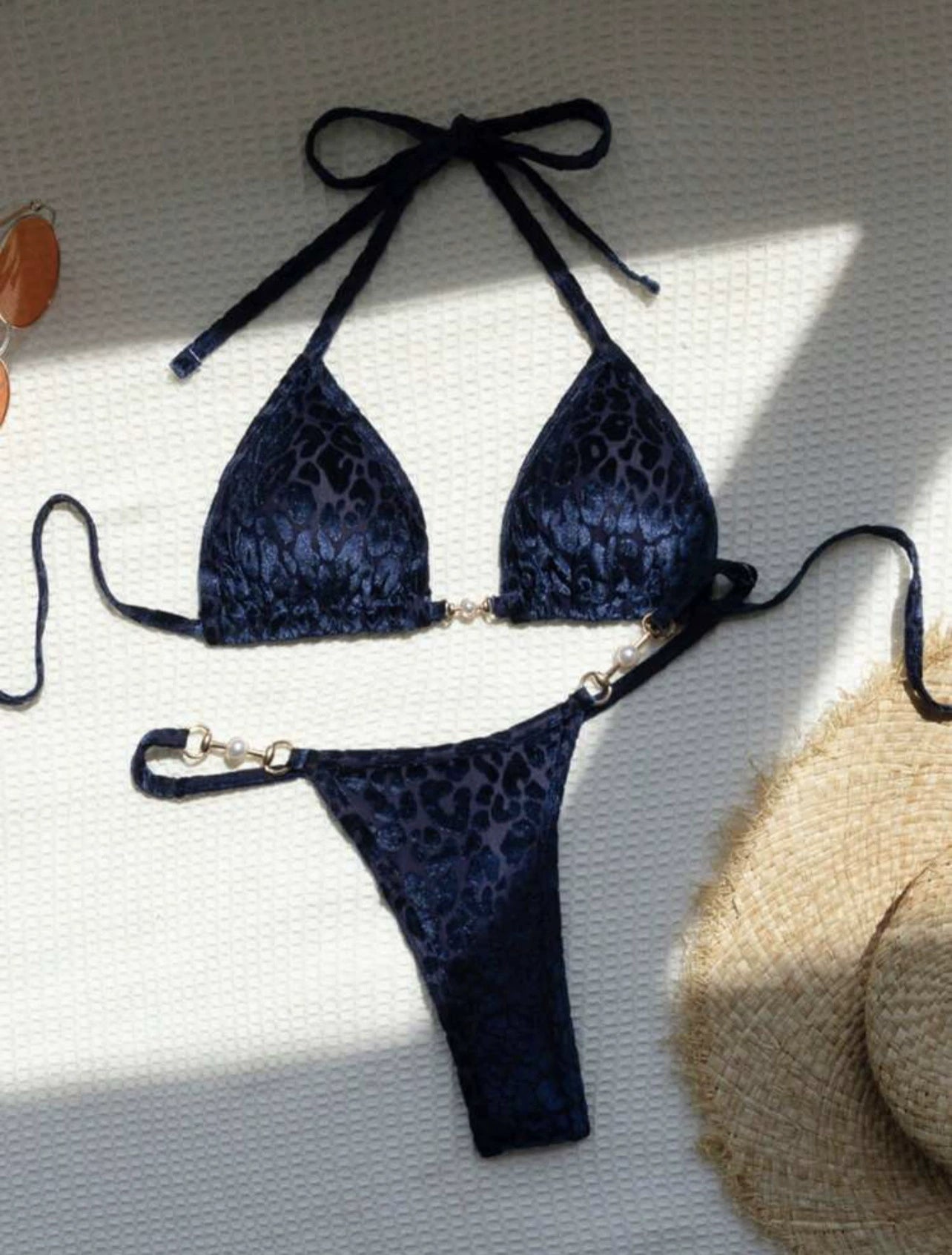 Bikini T-Back Sexy Sexy Split Swimsuit Hot Spring Leopard Print Bikini