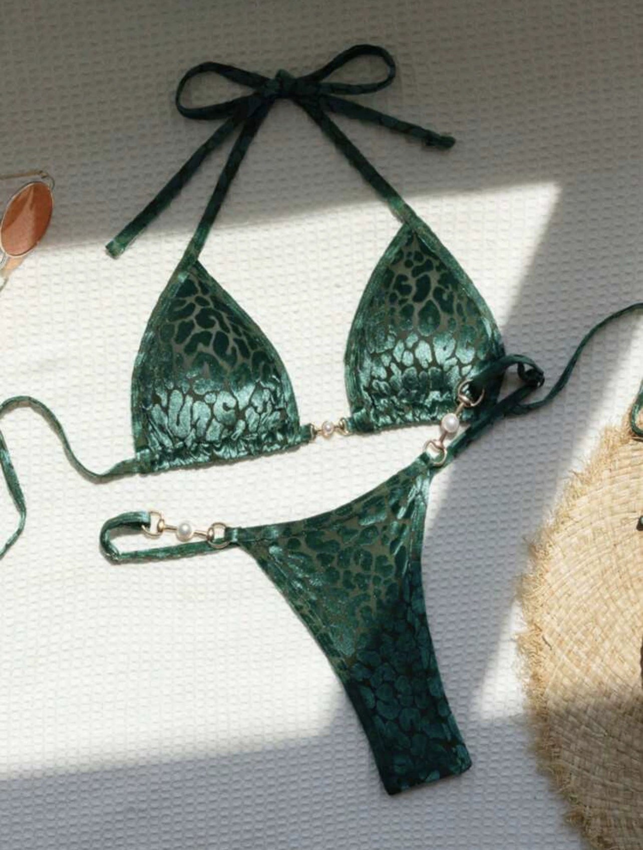 Bikini T-Back Sexy Sexy Split Swimsuit Hot Spring Leopard Print Bikini