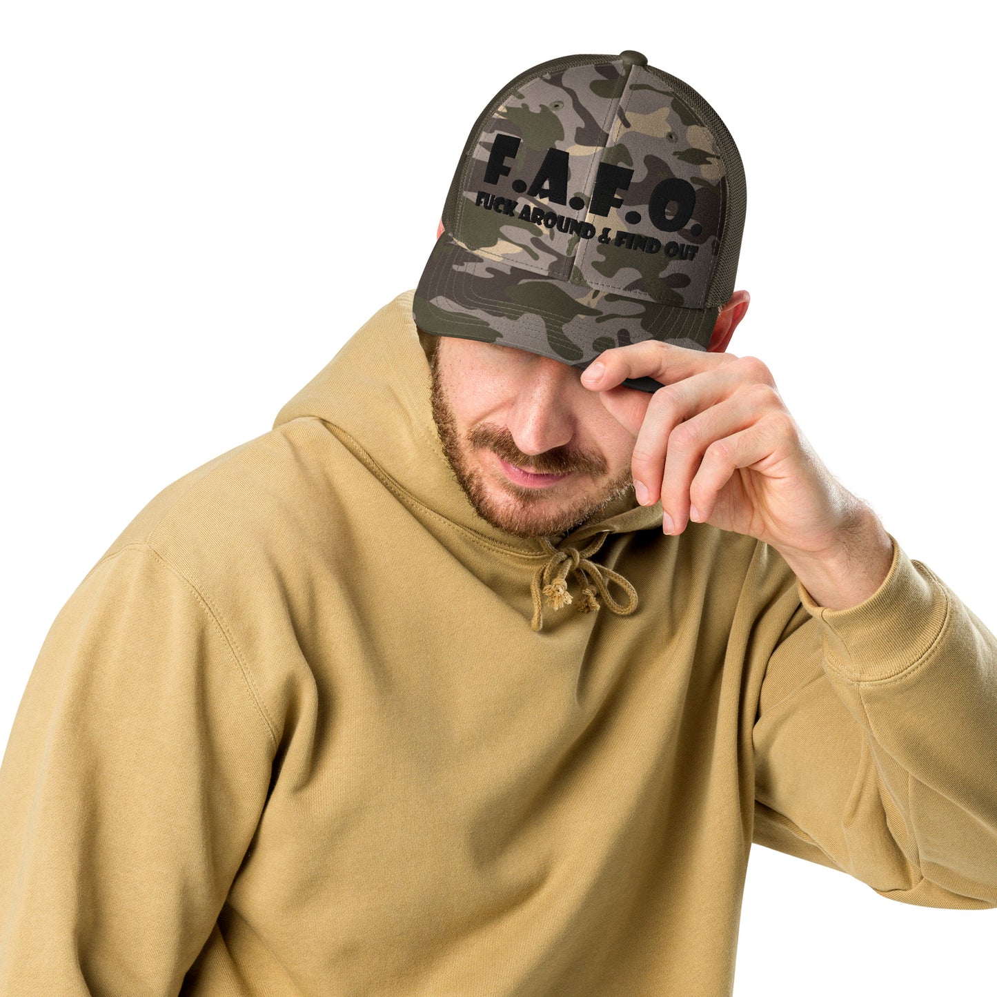 Trippie Hooks F.A.F.O. Camouflage trucker hat