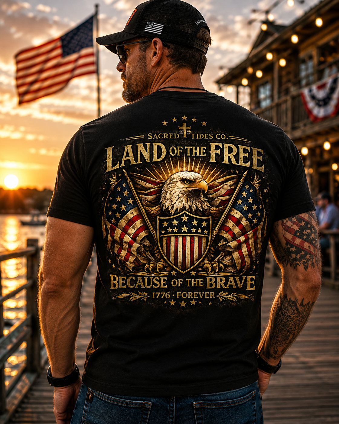 Land of The Free Softstyle Tee