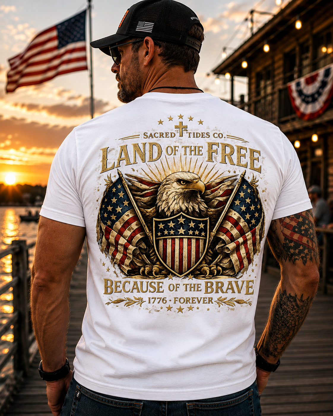 Land of The Free Softstyle Tee