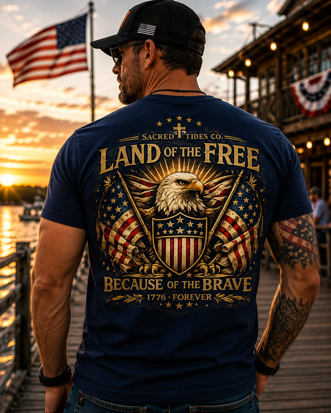 Land of The Free Softstyle Tee