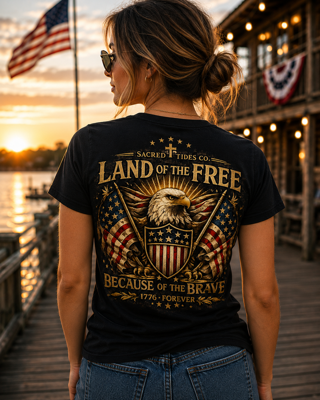 Land of The Free Softstyle Tee